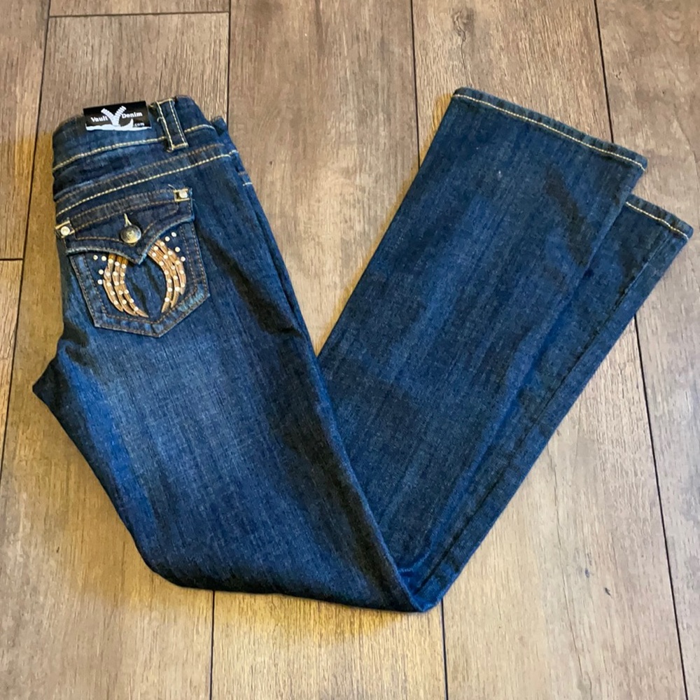 NWT Vault Denim Zipper Premium angel wing pocket